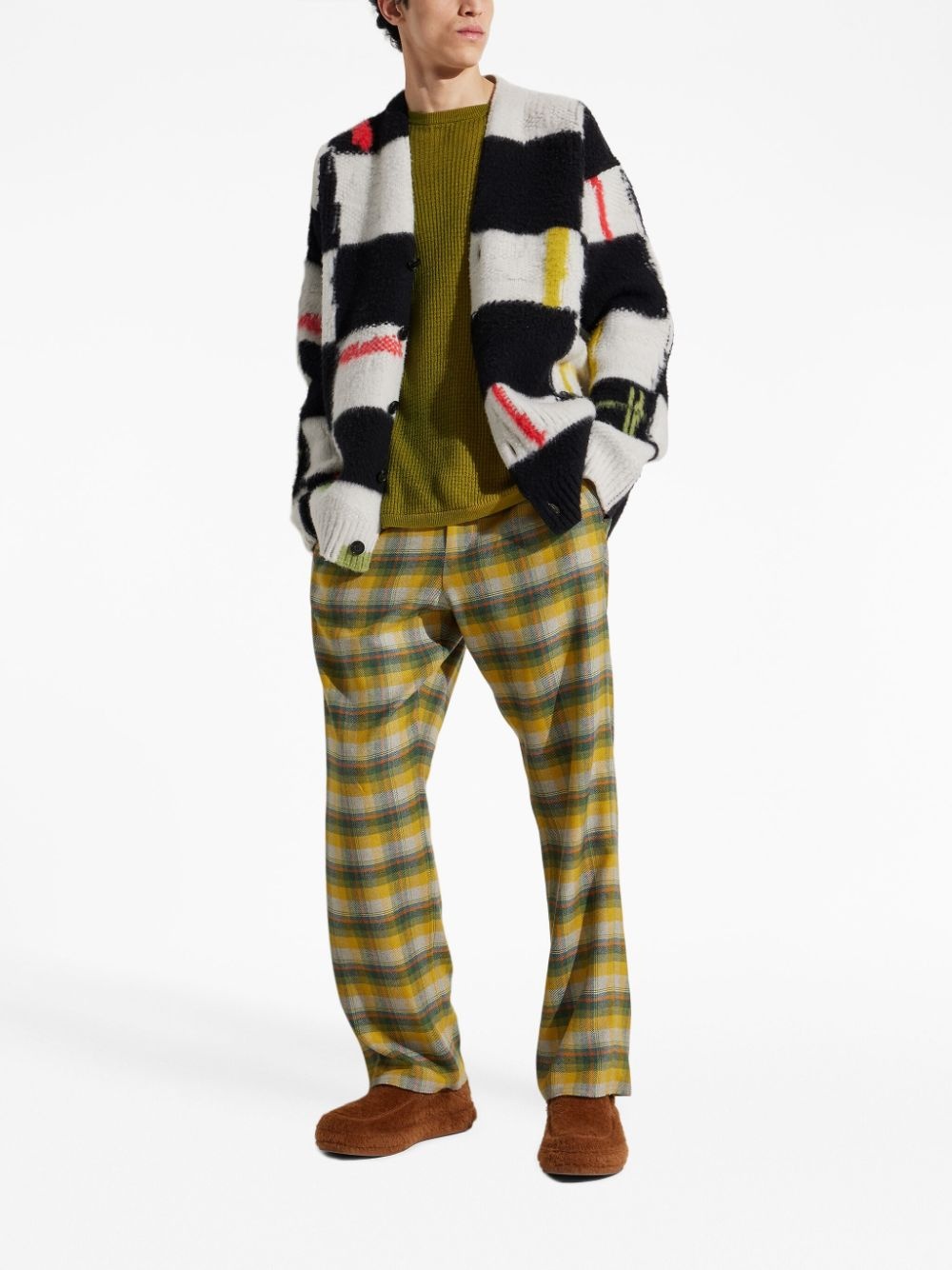 x The Elder Statesman checked cashmere-wool cardigan - 2