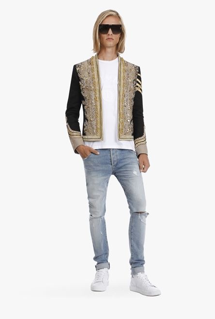 Black spencer jacket with gold embroidery - 2