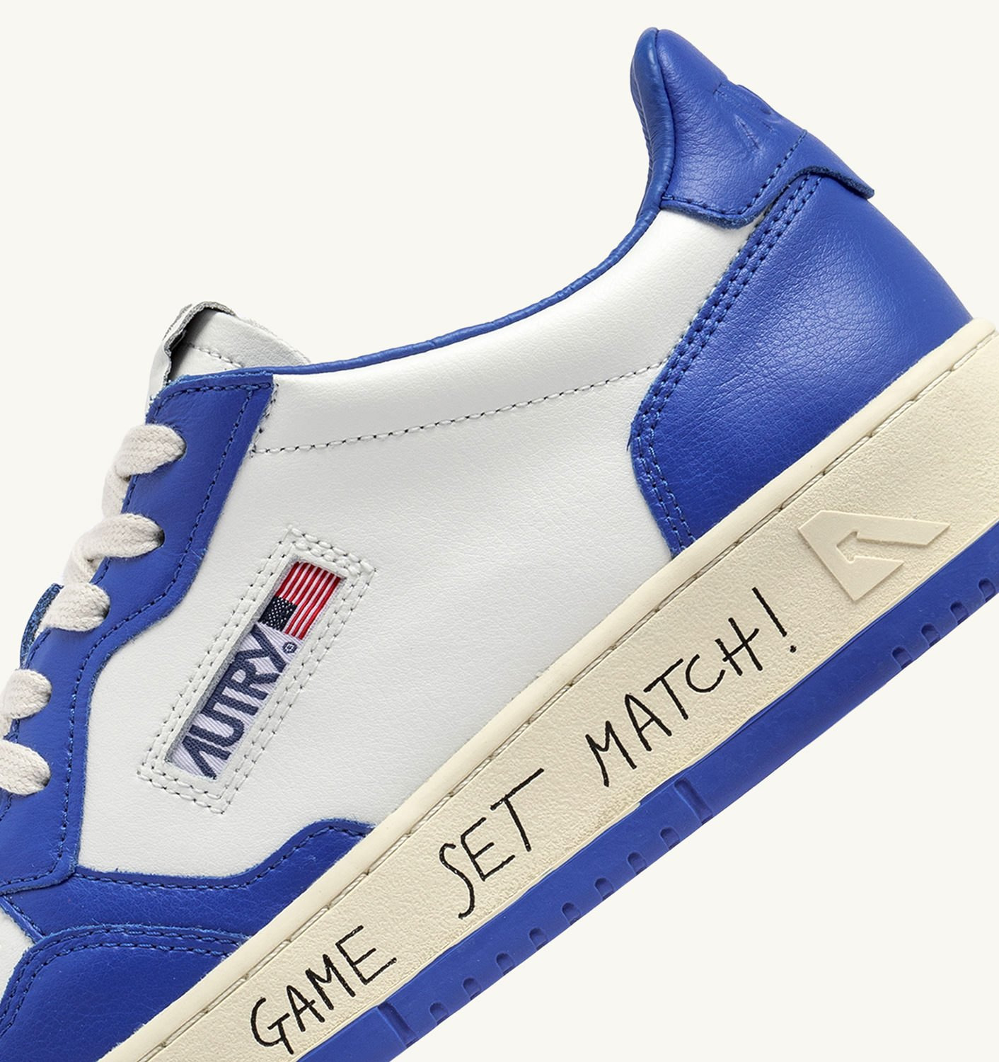 MEDALIST LOW SNEAKERS IN WHITE AND PALACE BLUE LEATHER WITH LETTERING - 6