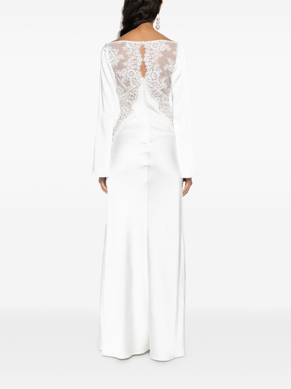 lace satin gown - 4