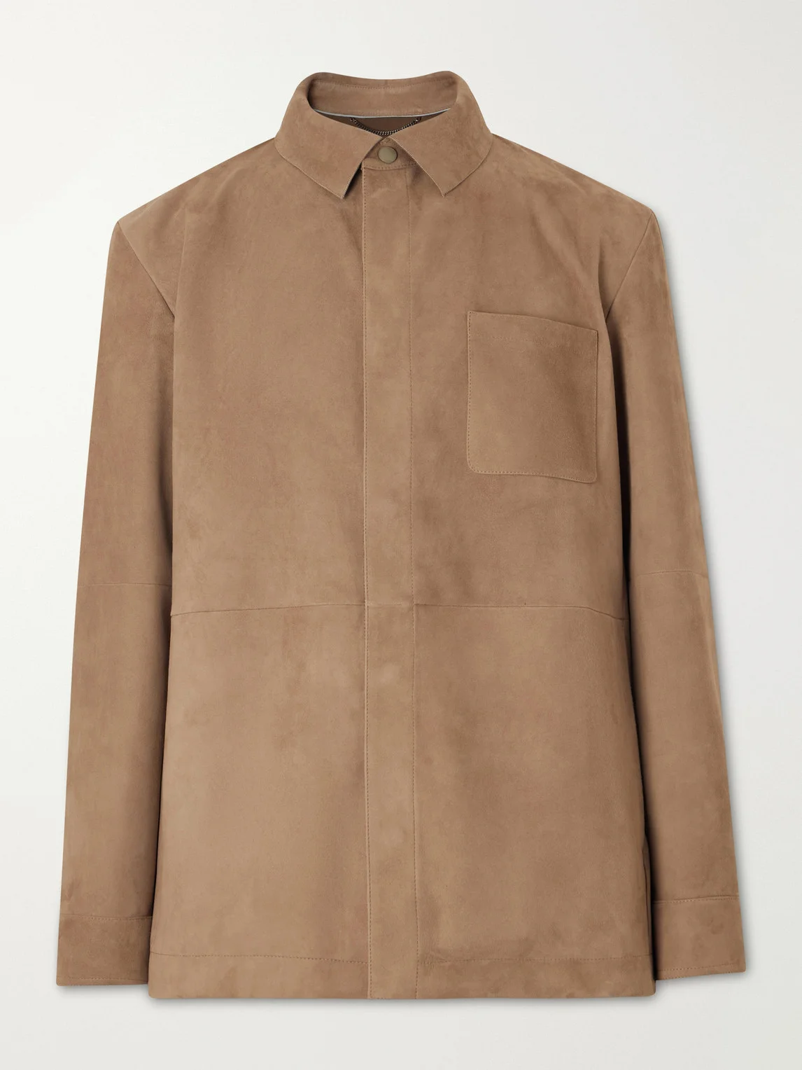 Paneled Suede Overshirt - 1