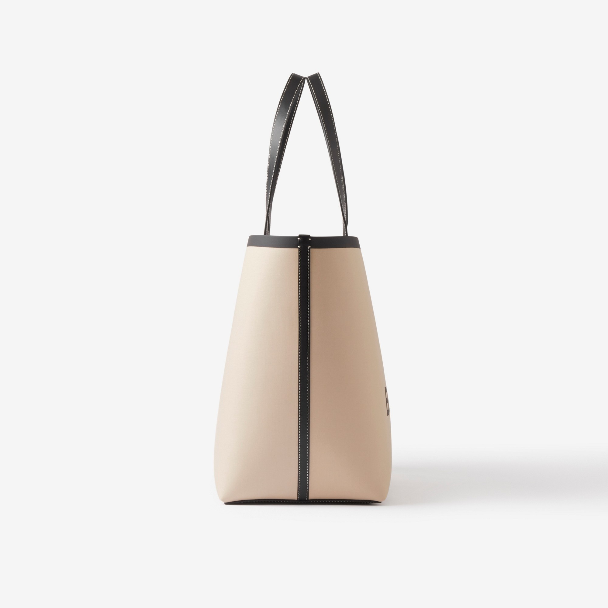 Label Print Cotton and Leather Large London Tote Bag - 2