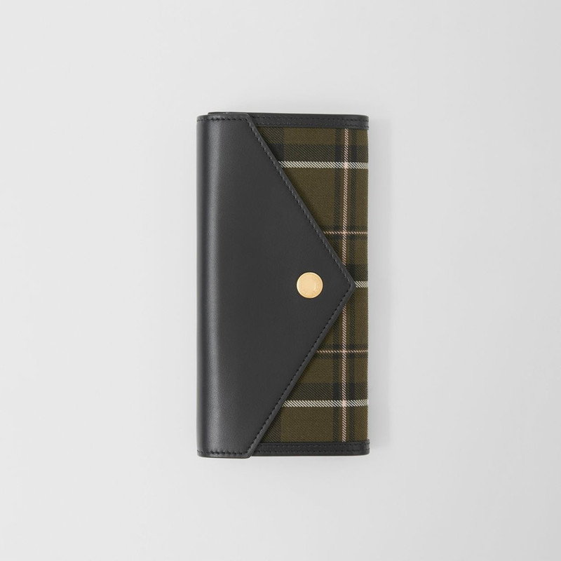 Tartan Wool and Leather Continental Wallet 3