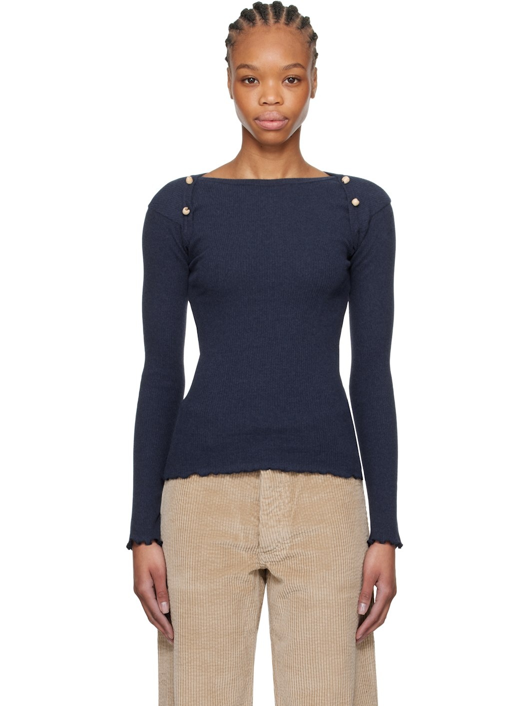 Navy Disc Long Sleeve T-shirt - 1