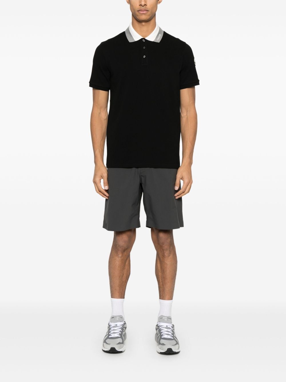 logo-embroidered piquet polo shirt - 2
