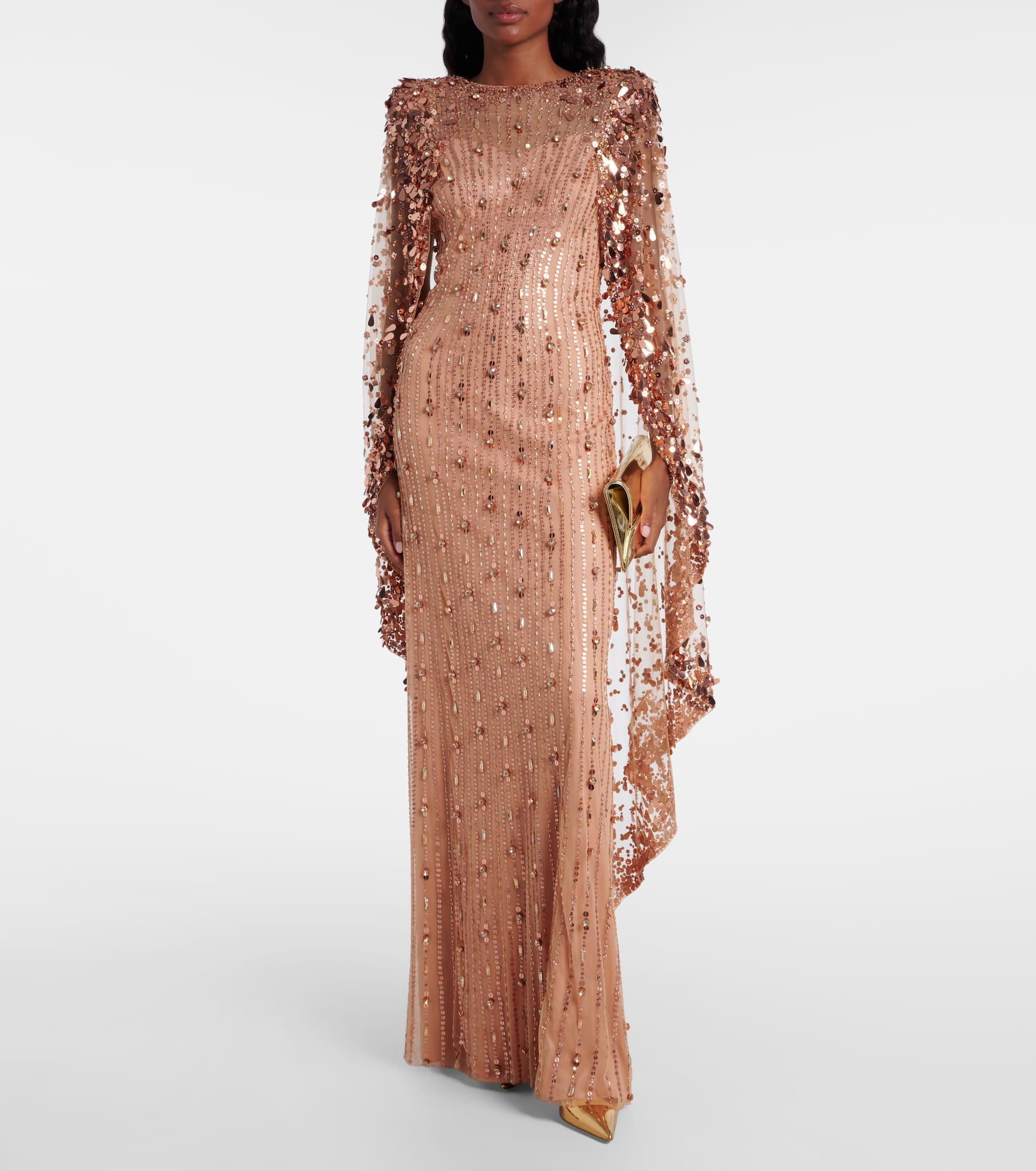 Blaize caped embellished gown - 2