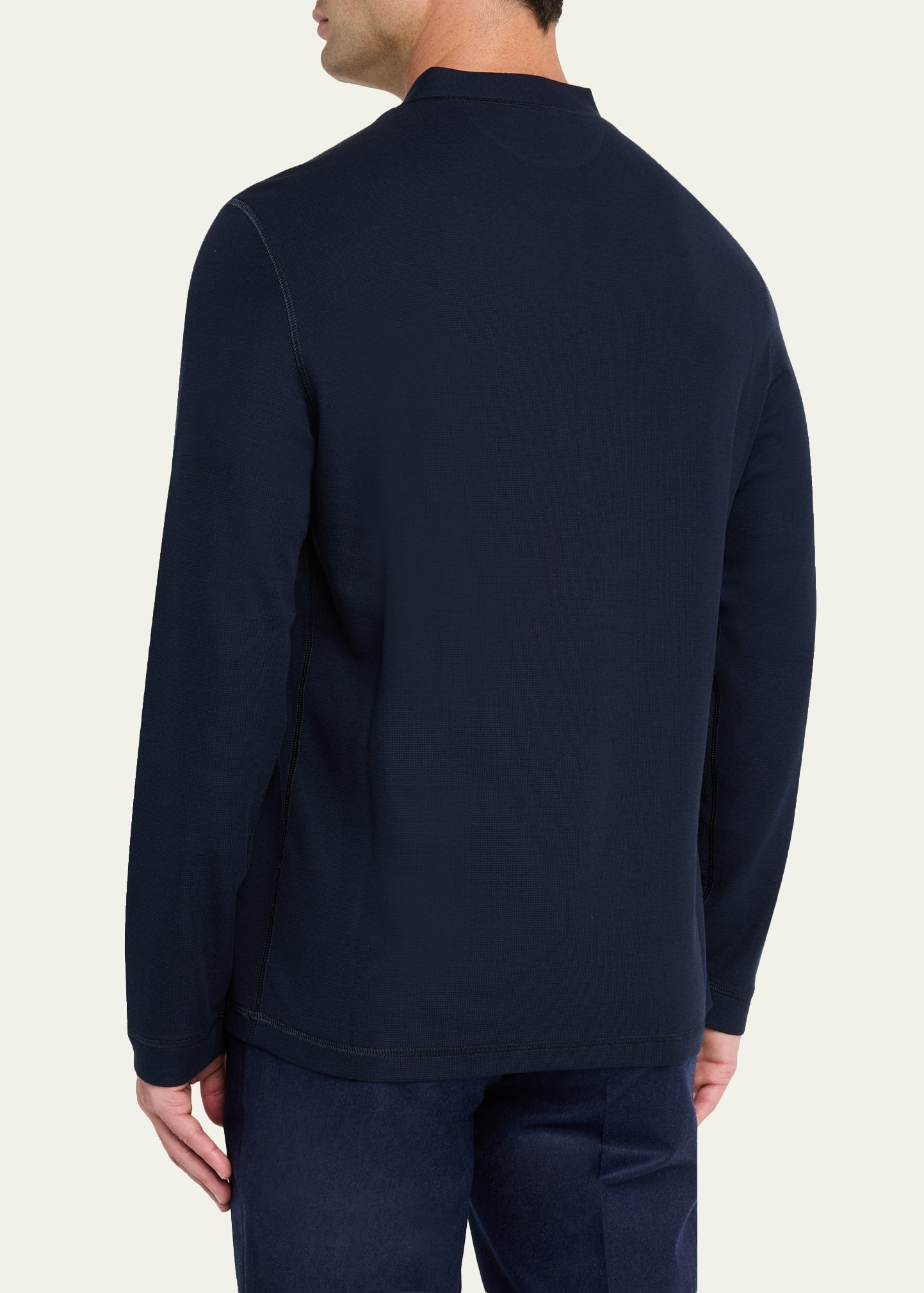 Men's Cotton-Silk Waffle Henley - 3