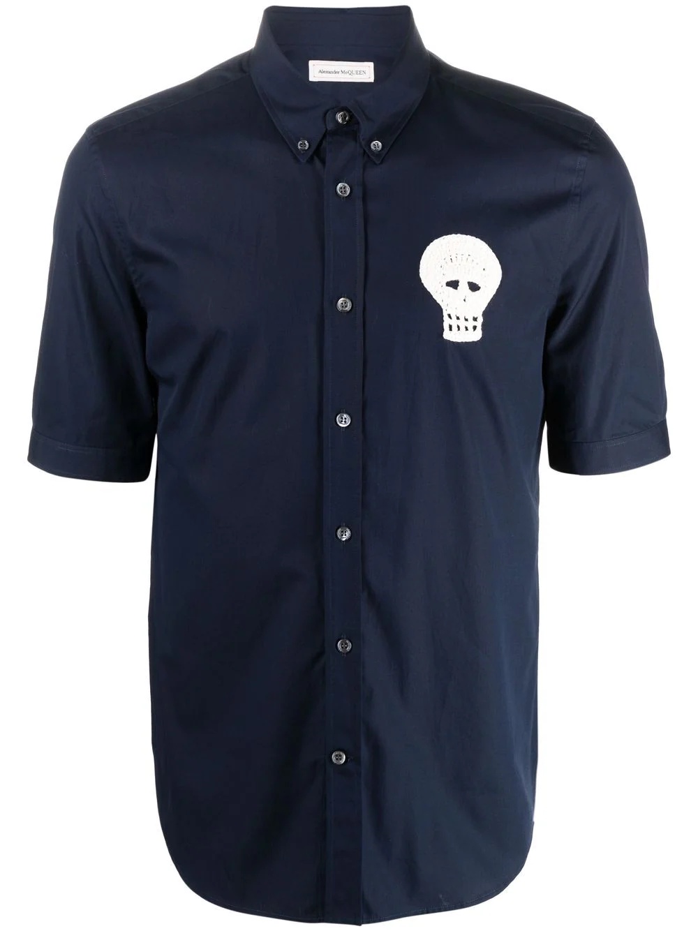 skull-motif button-down shirt - 1