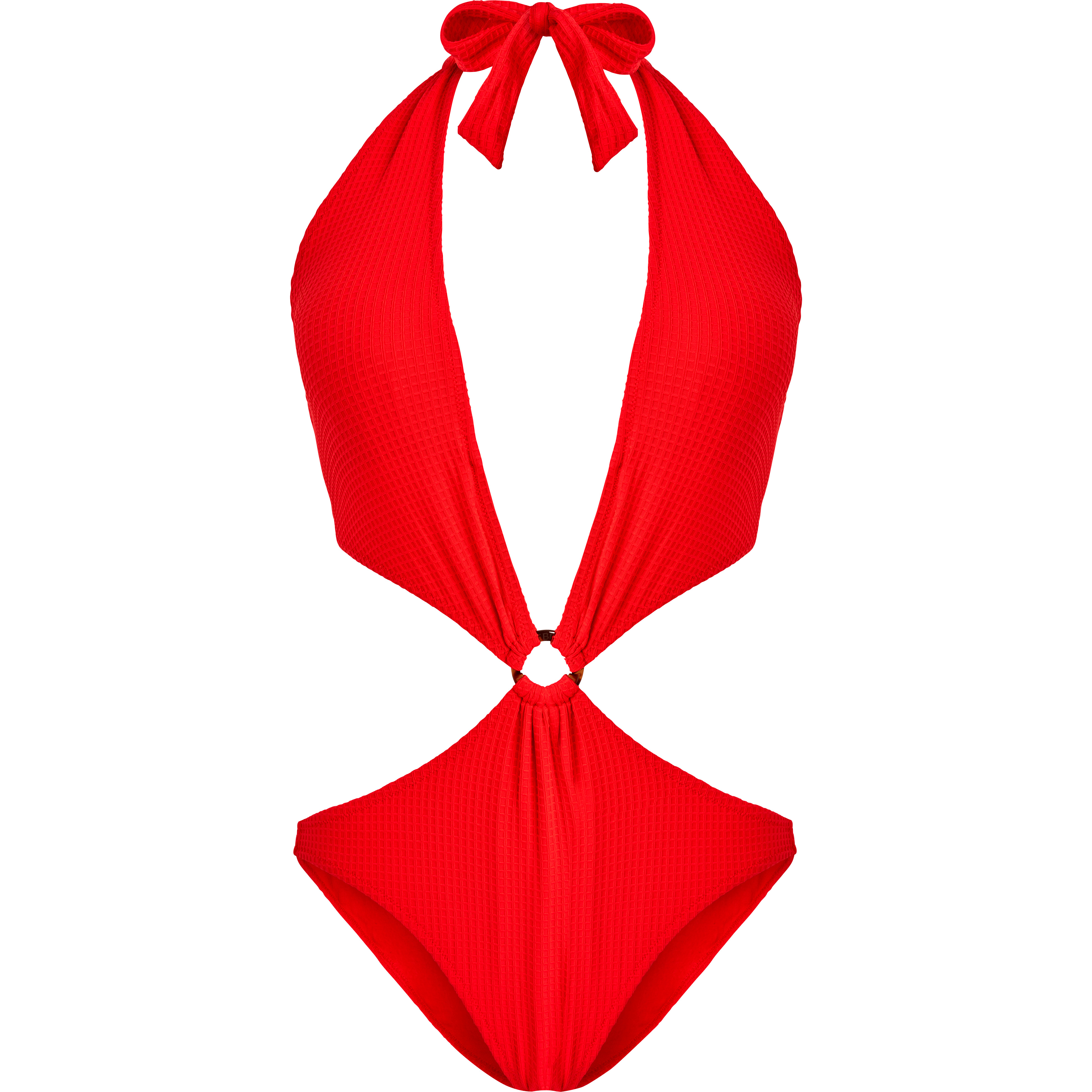 Women Trikini One-piece Swimsuit Jacquard Vichy - 1