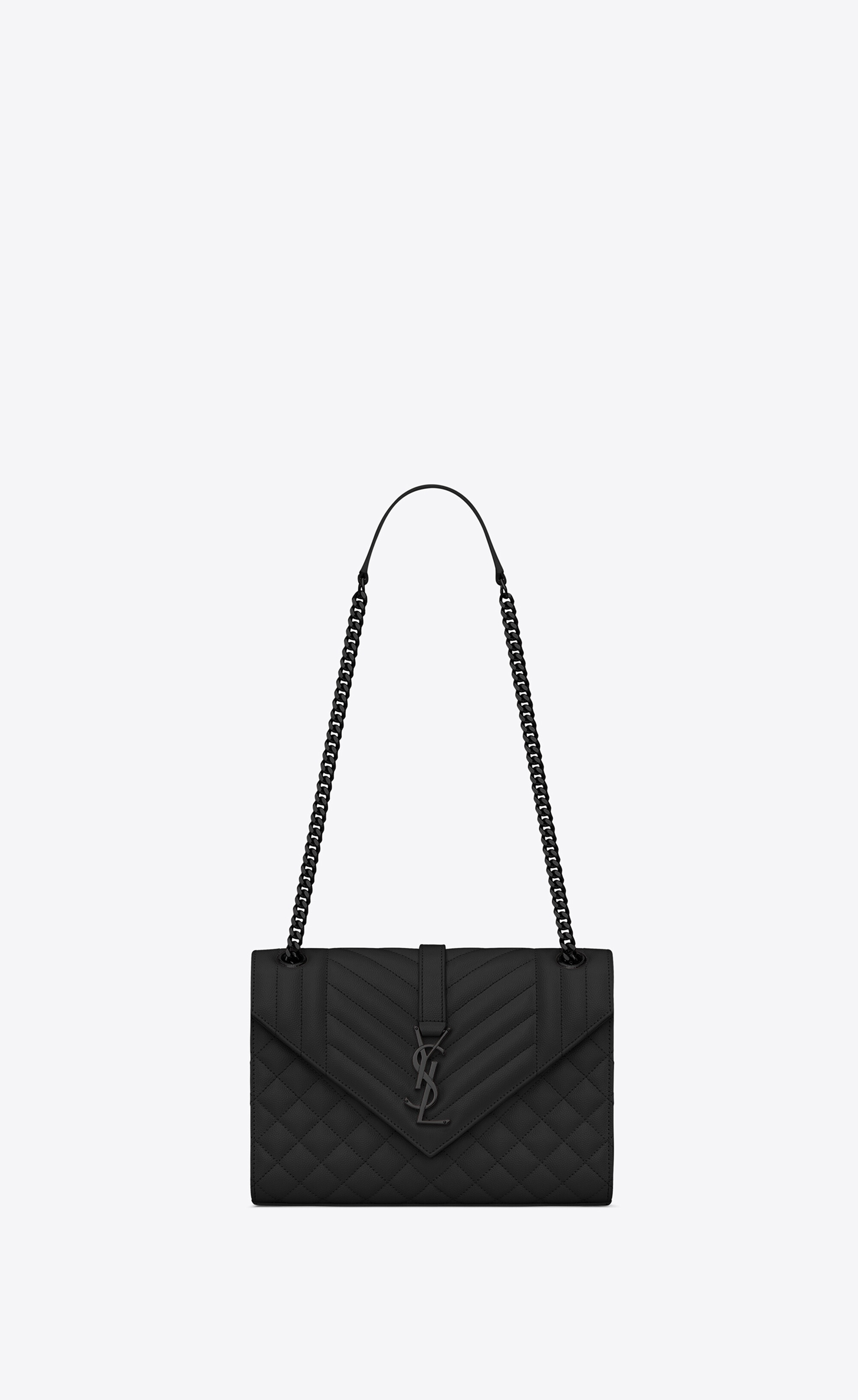 Saint Laurent Envelope Grain de Poudre Embossed Leather Mix