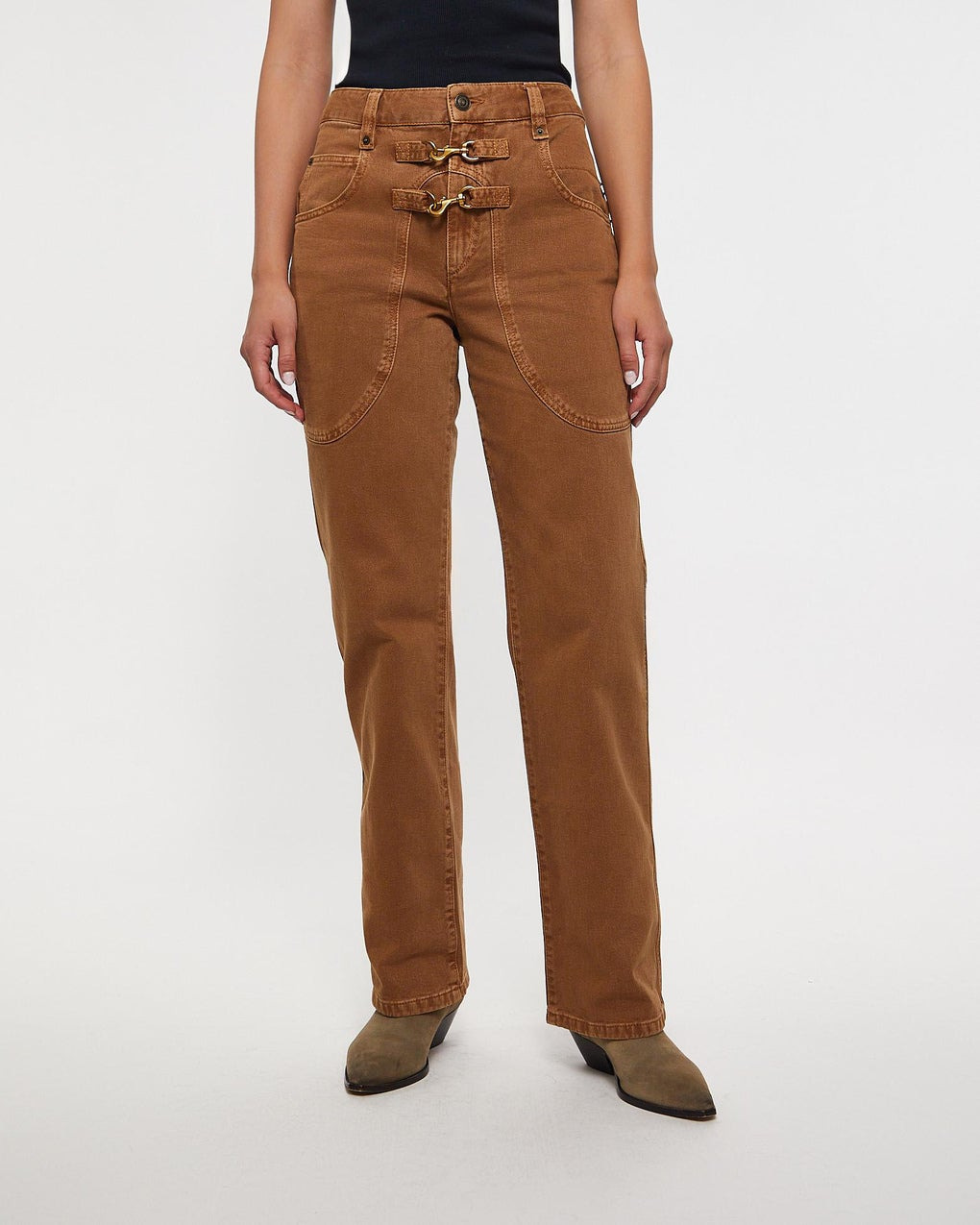 Trousers Brinley Gul/brun - 2