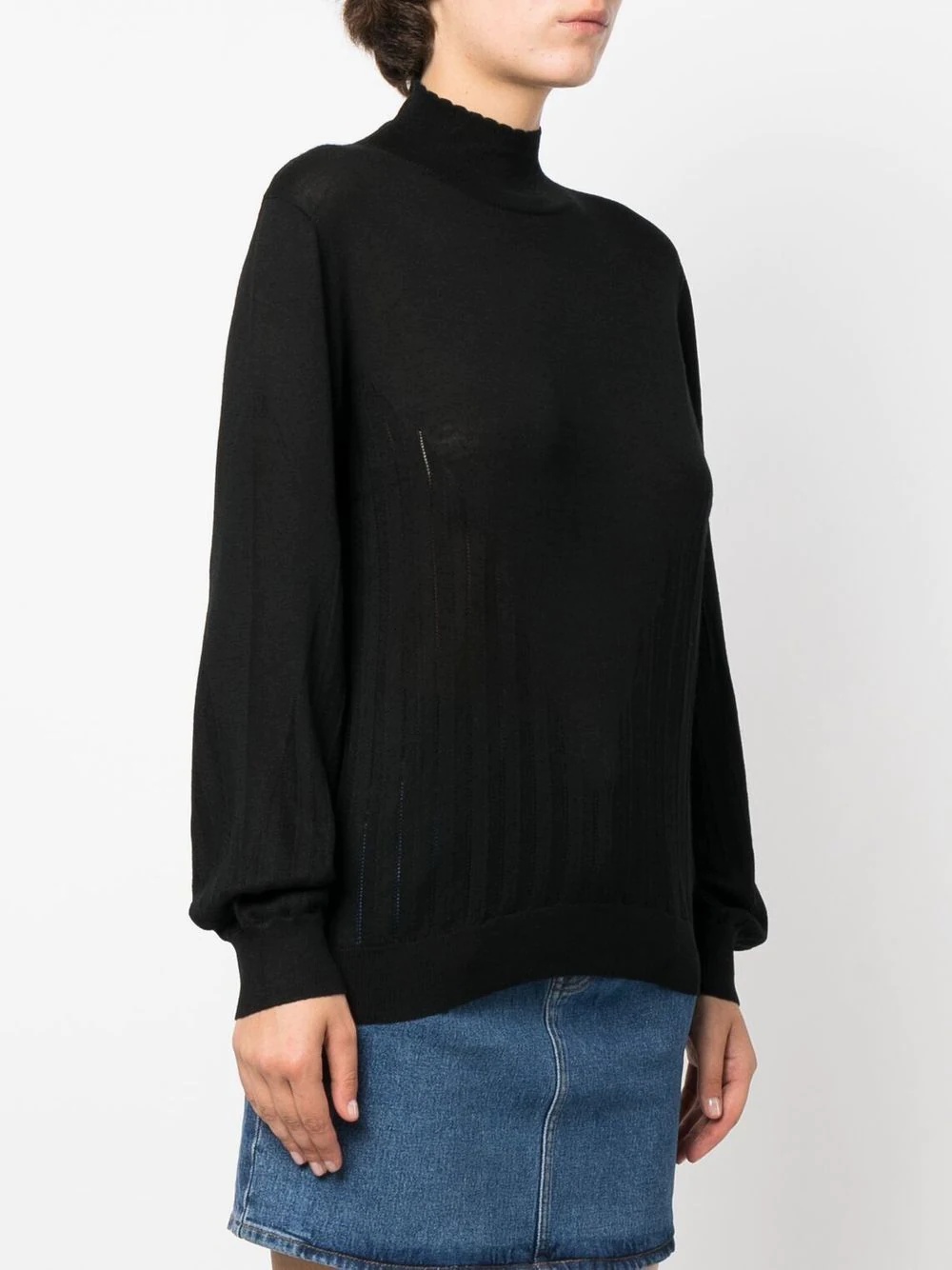 high-neck cashmere-silk jumper - 3