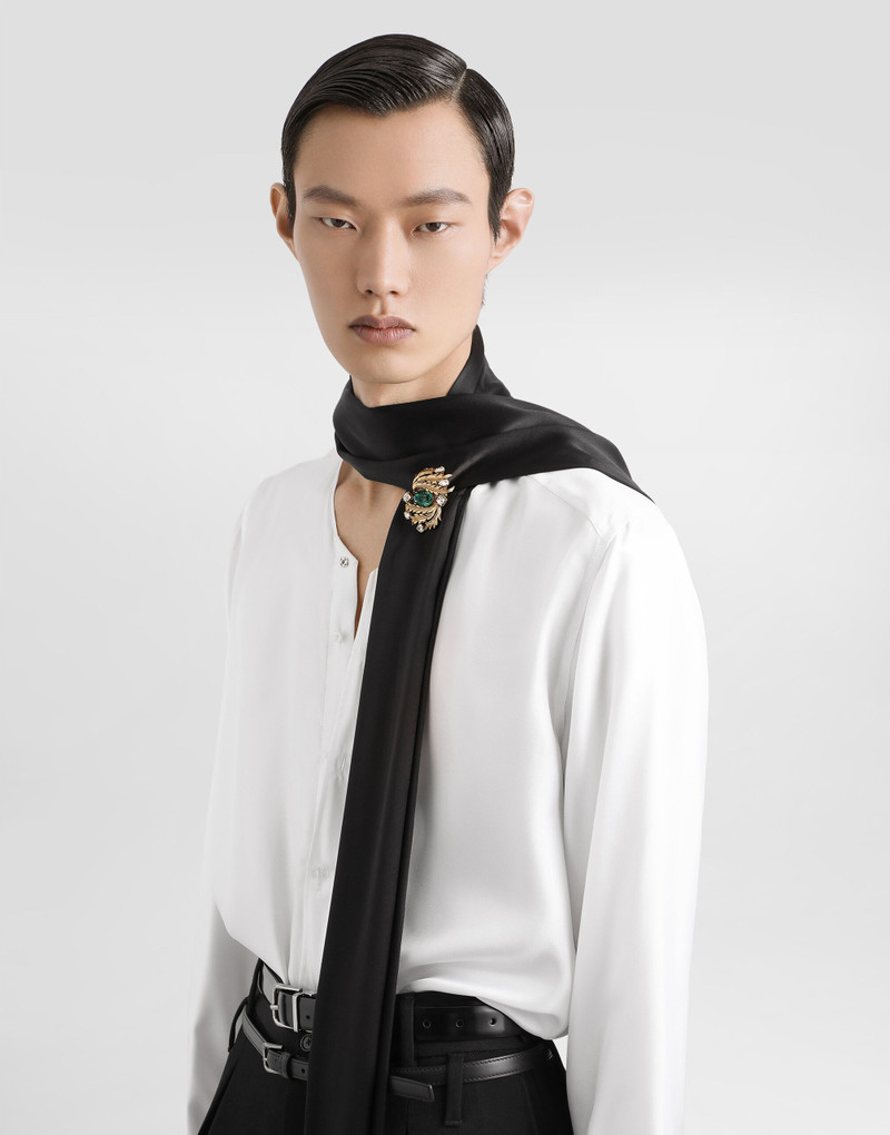 Gold silk twill shirt 4