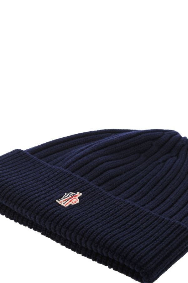 Moncler Grenoble Man Navy Blue Wool Beanie Hat - 3