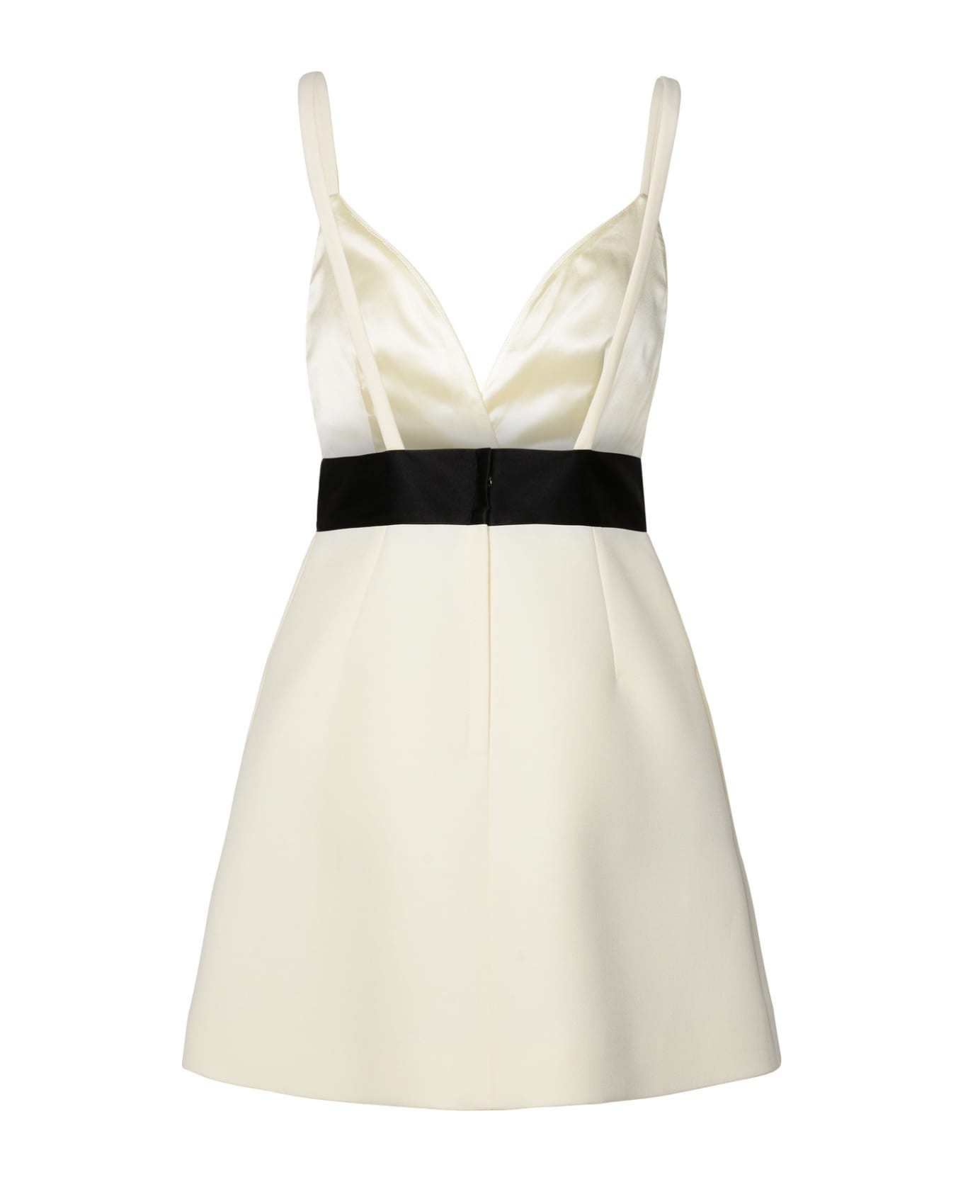 Short Dress With Shoulder Straps And Satin Belt - 3