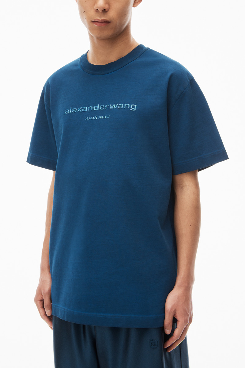 short sleeve glitter puff logo tee 3