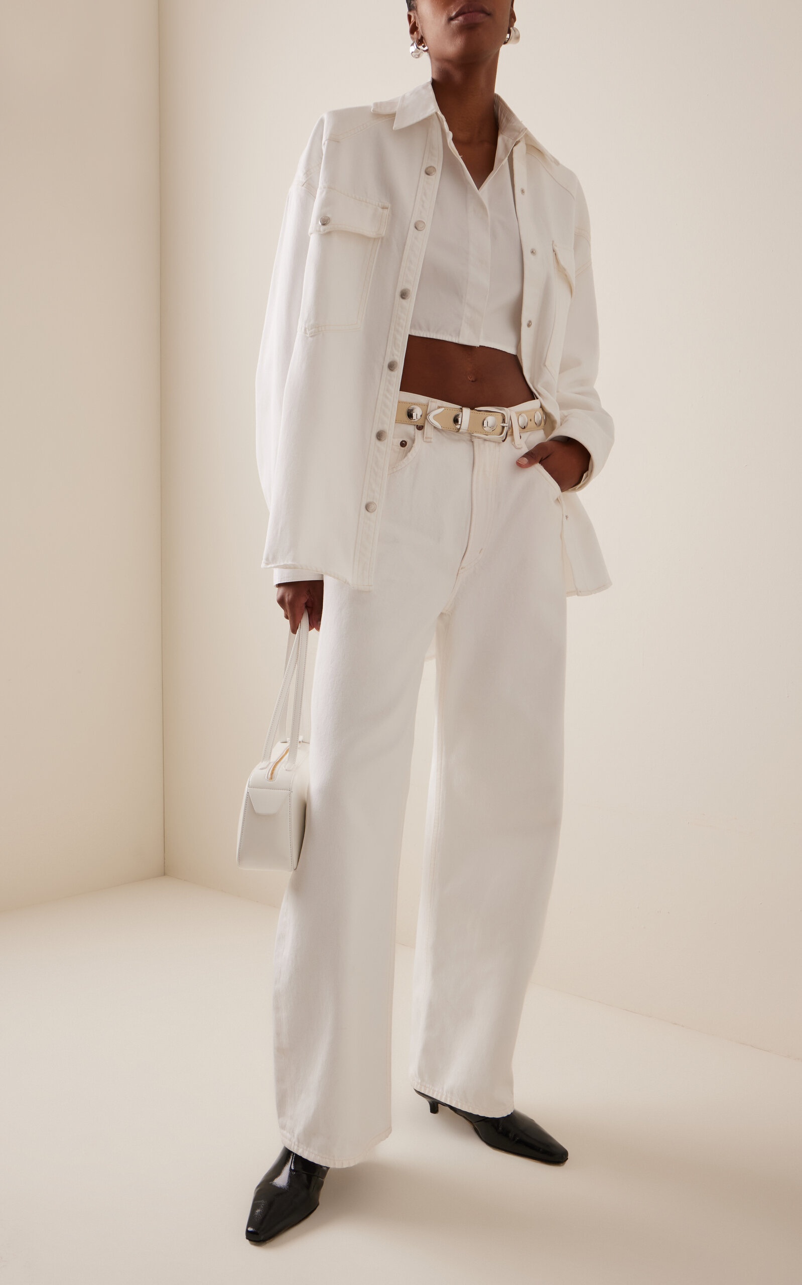 Lotta Oversized Denim Shirt white - 3