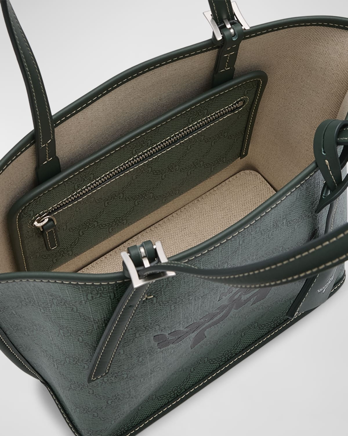 Lauretos Monogram Canvas Shopper Tote Bag - 4