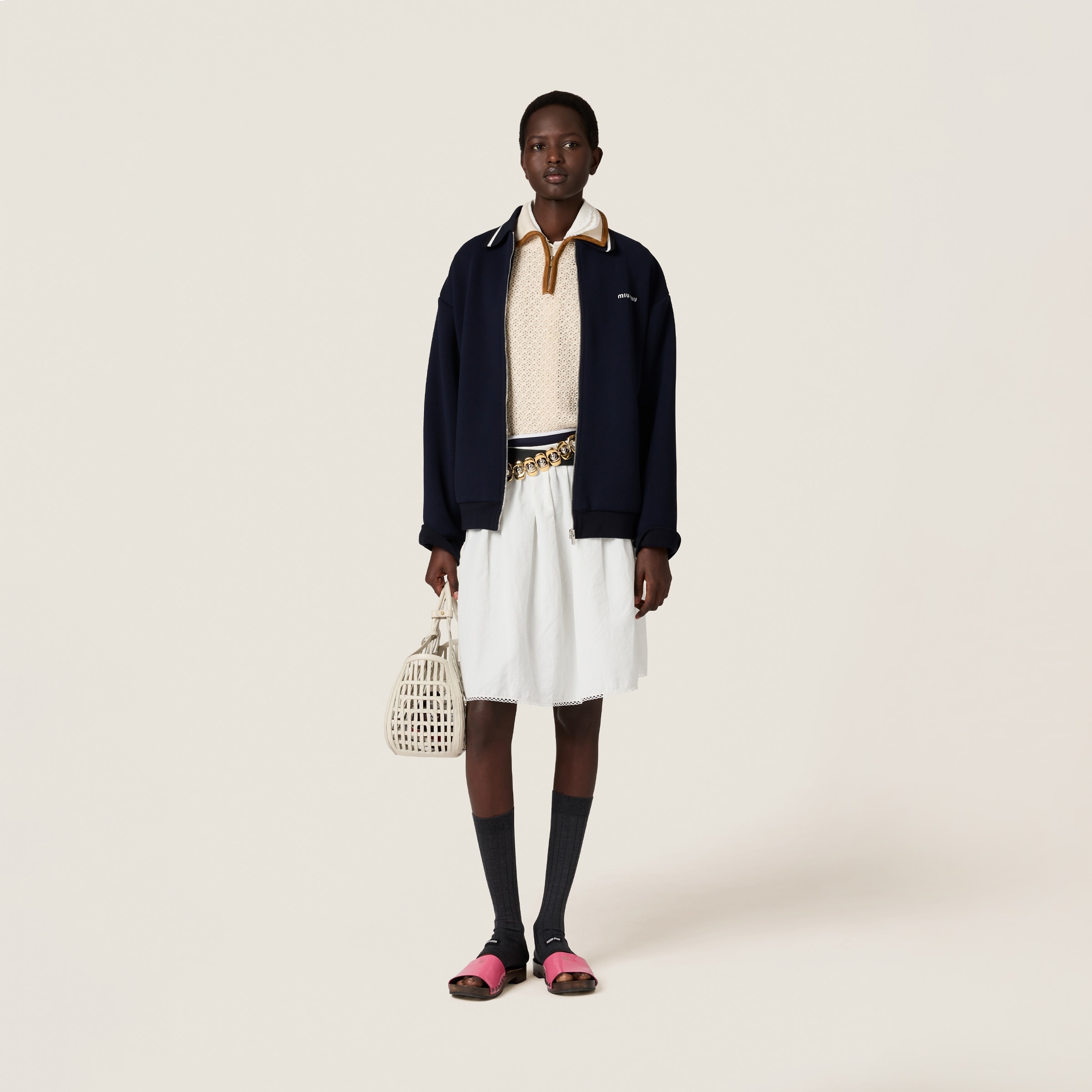 Bonded piqué and technical jersey blouson jacket - 2