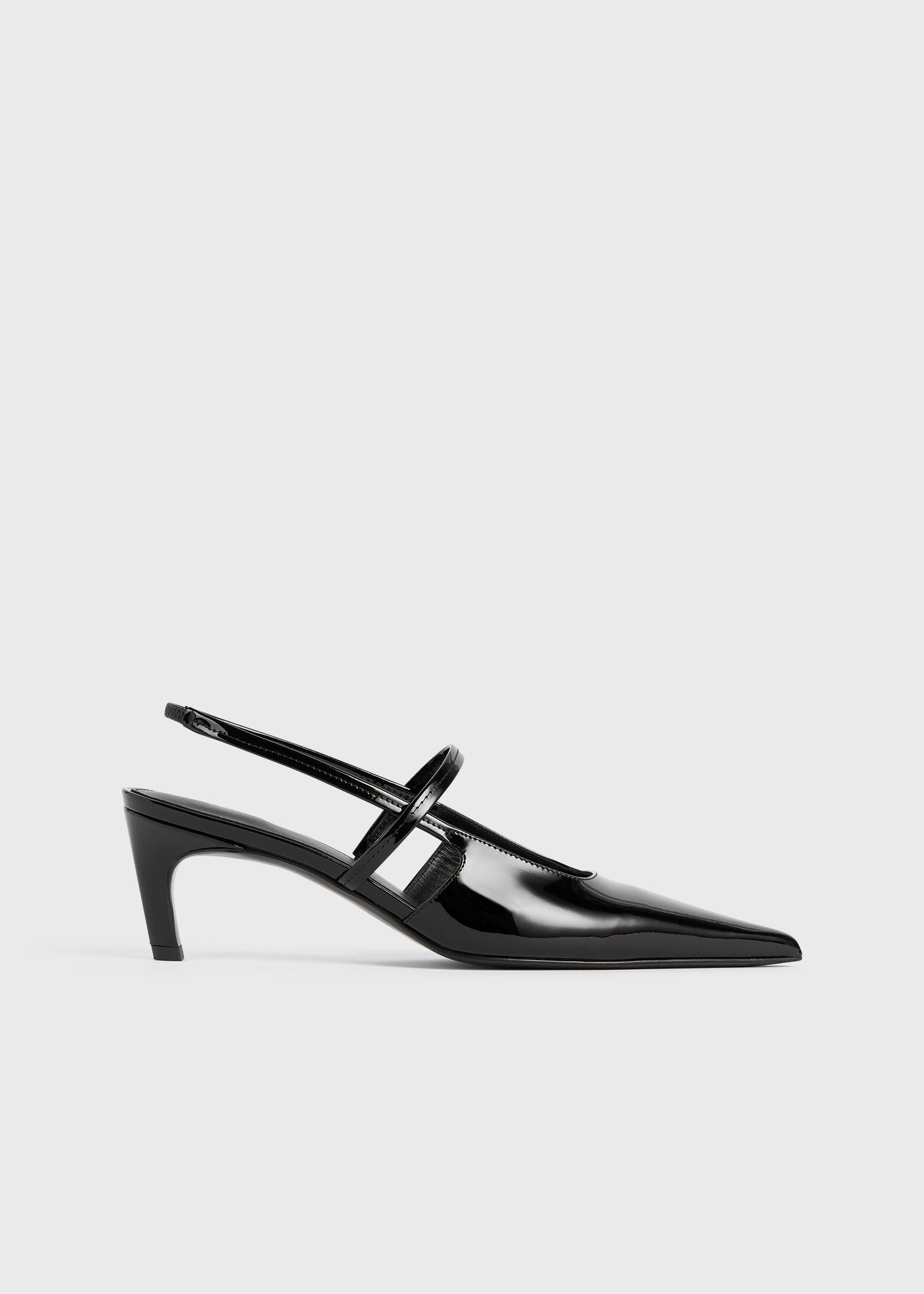 Sharp patent-leather slingbacks black - 8