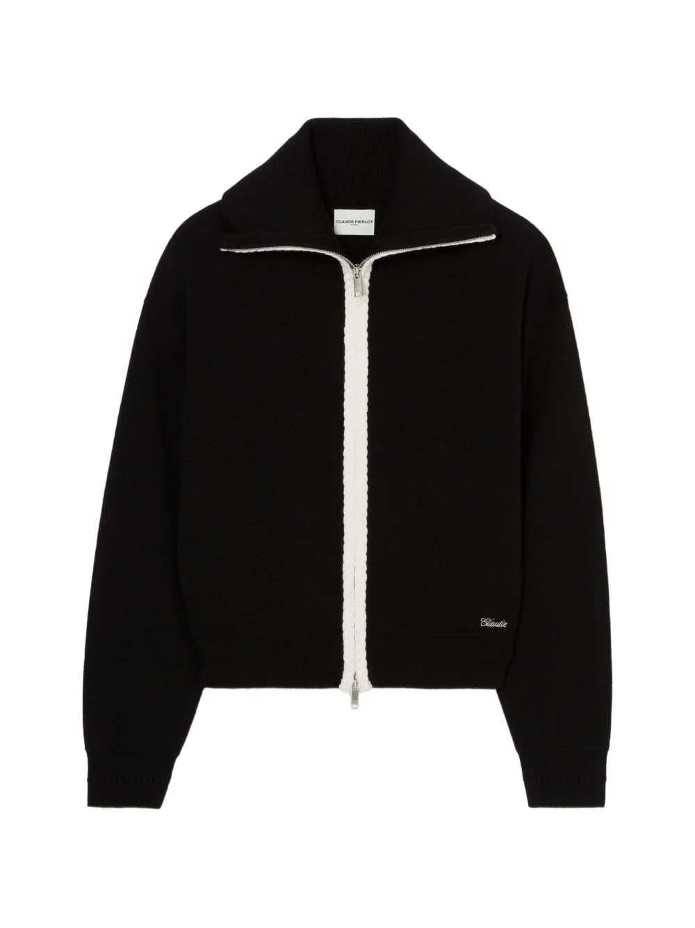 zip-neck knitted cardigan - 1