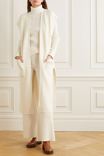 Chloé Ribbed wool and silk-blend cardigan outlook