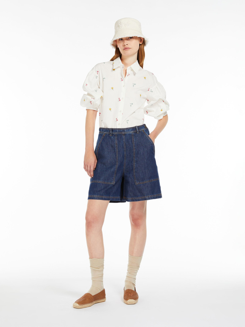 Max Mara ELICA Cotton and linen denim jeans outlook