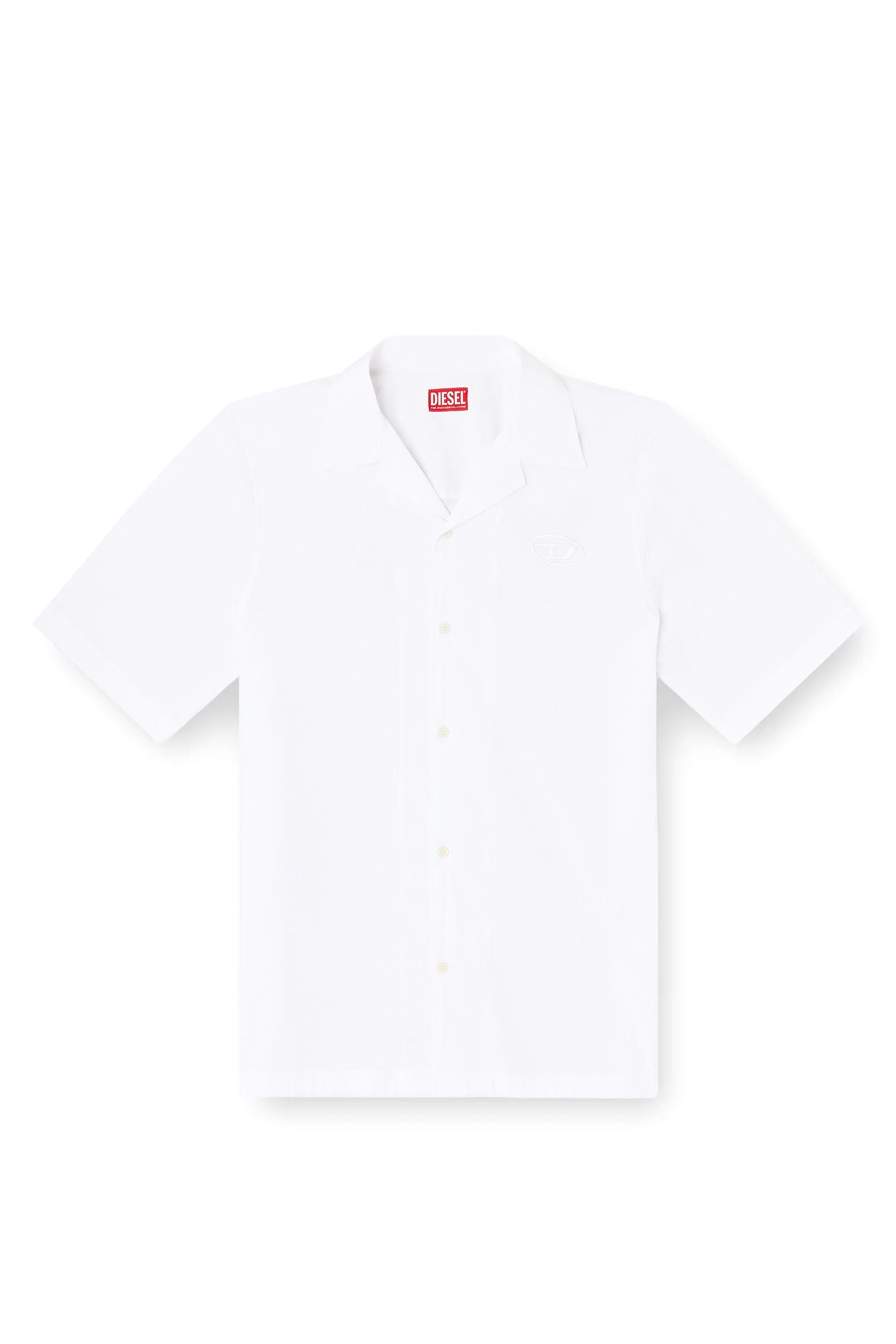 STRETCH POPLIN SHIRT WITH OVAL D EMBROIDERY - 1