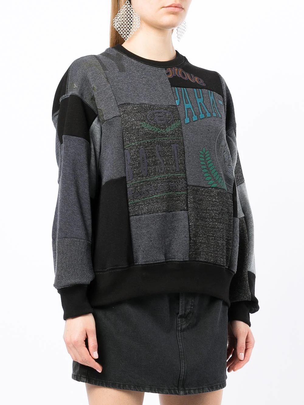 mix print sweatshirt - 3