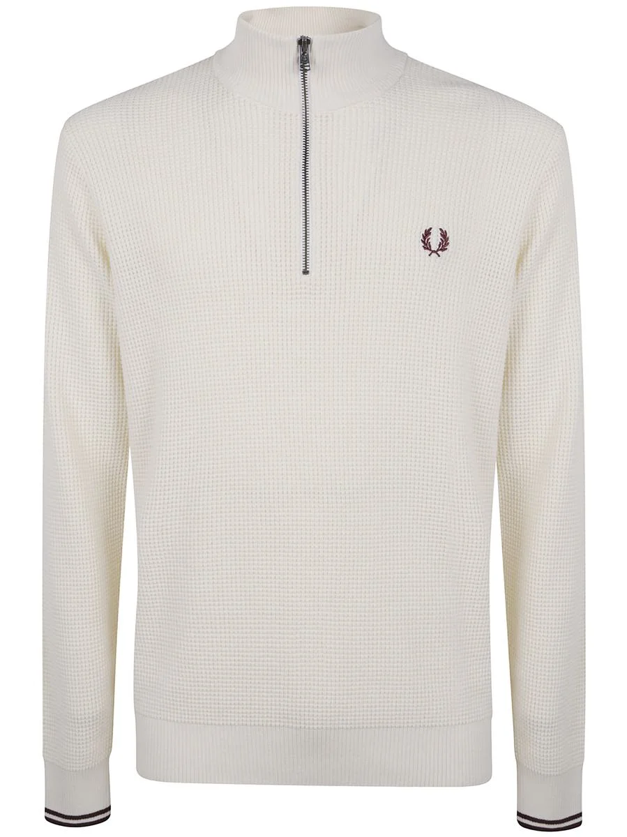 Fred Perry "" Waffle Stitch Half Zip Jumper Clothing - 1