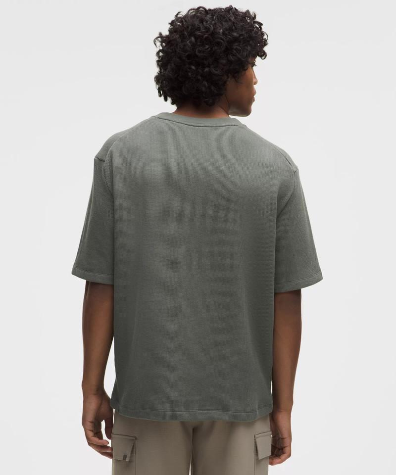 Cotton-Blend Waffle Knit Short-Sleeve Shirt 3