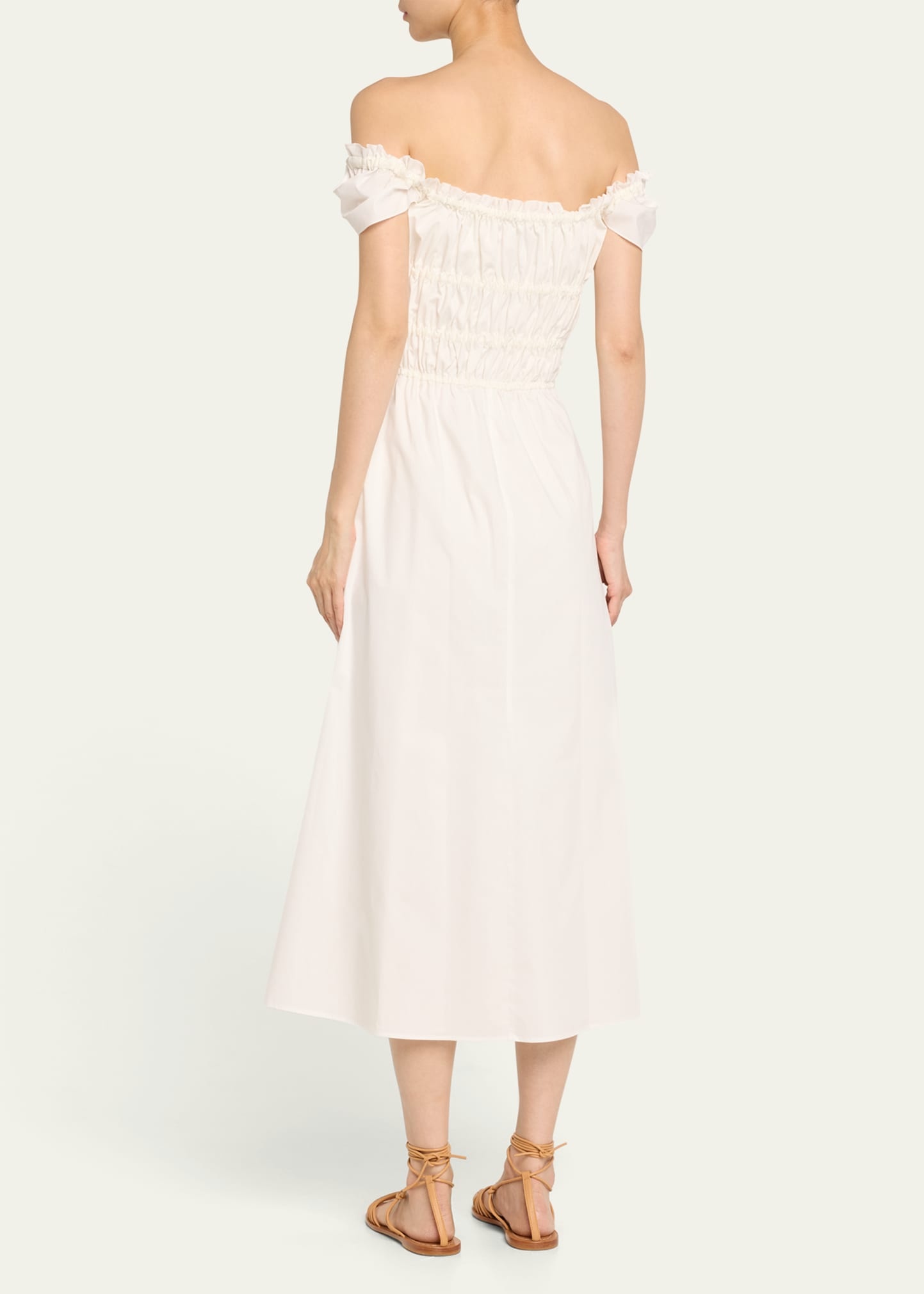 Lily Ruched Cap-Sleeve Midi Dress - 3
