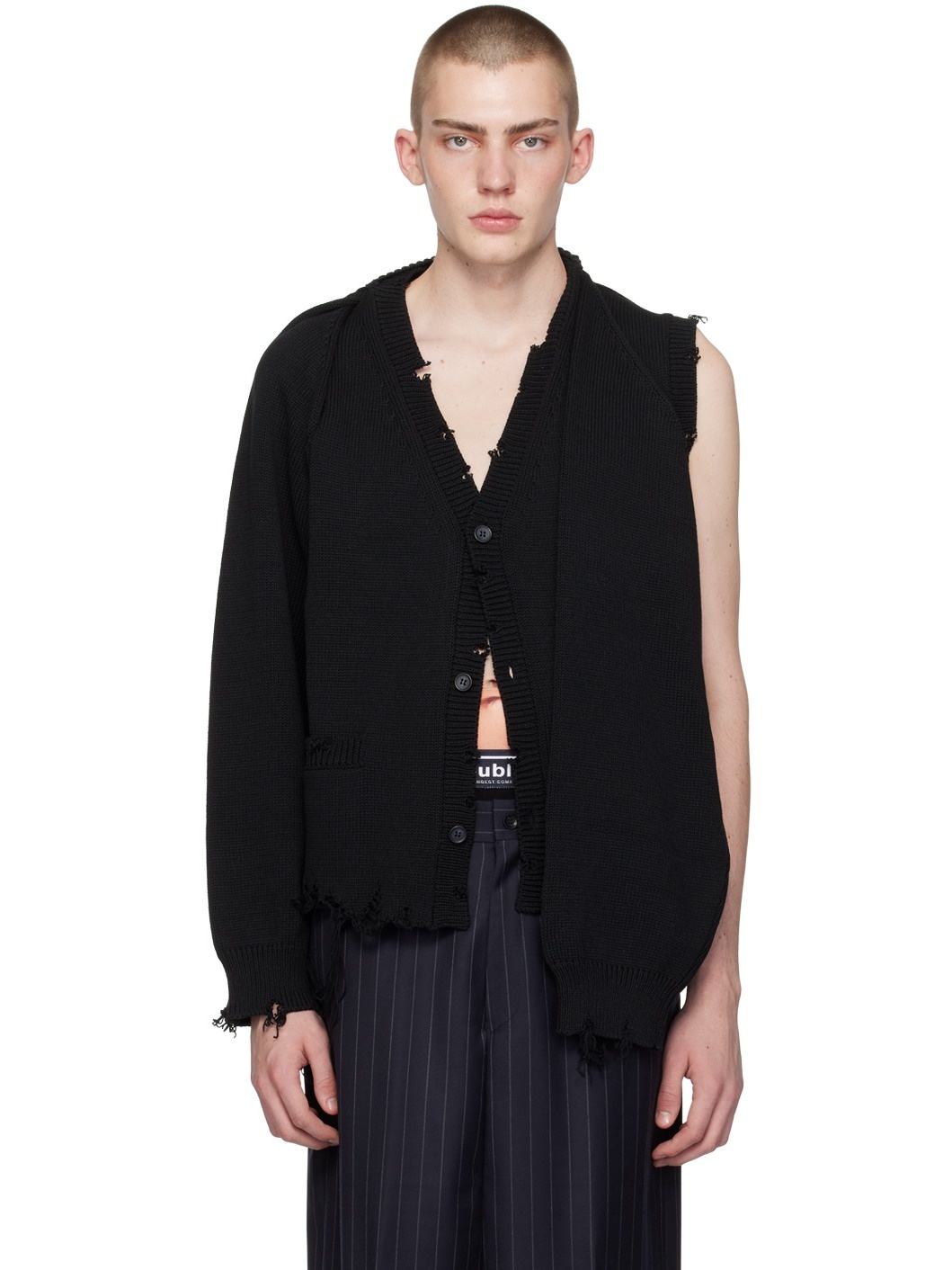 Black 2Way Sleeve Cardigan - 1