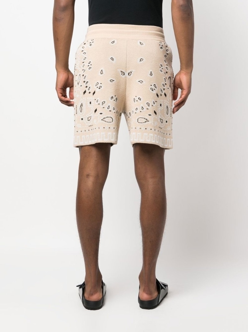 bandana-print piqué shorts - 4