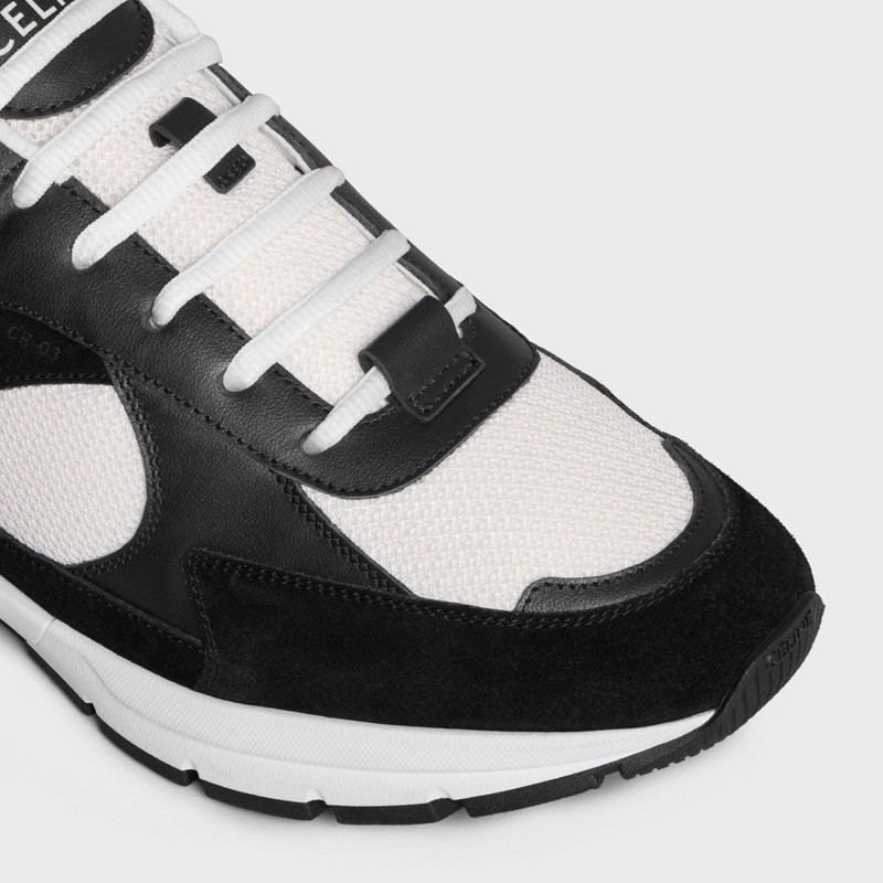 CELINE RUNNER CR-03 LOW LACE-UP SNEAKER in MESH, CALFSKIN AND SUEDE CALFSKIN 4