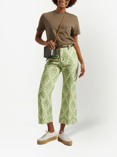 La DoubleJ geometric-pattern cropped flared trousers outlook