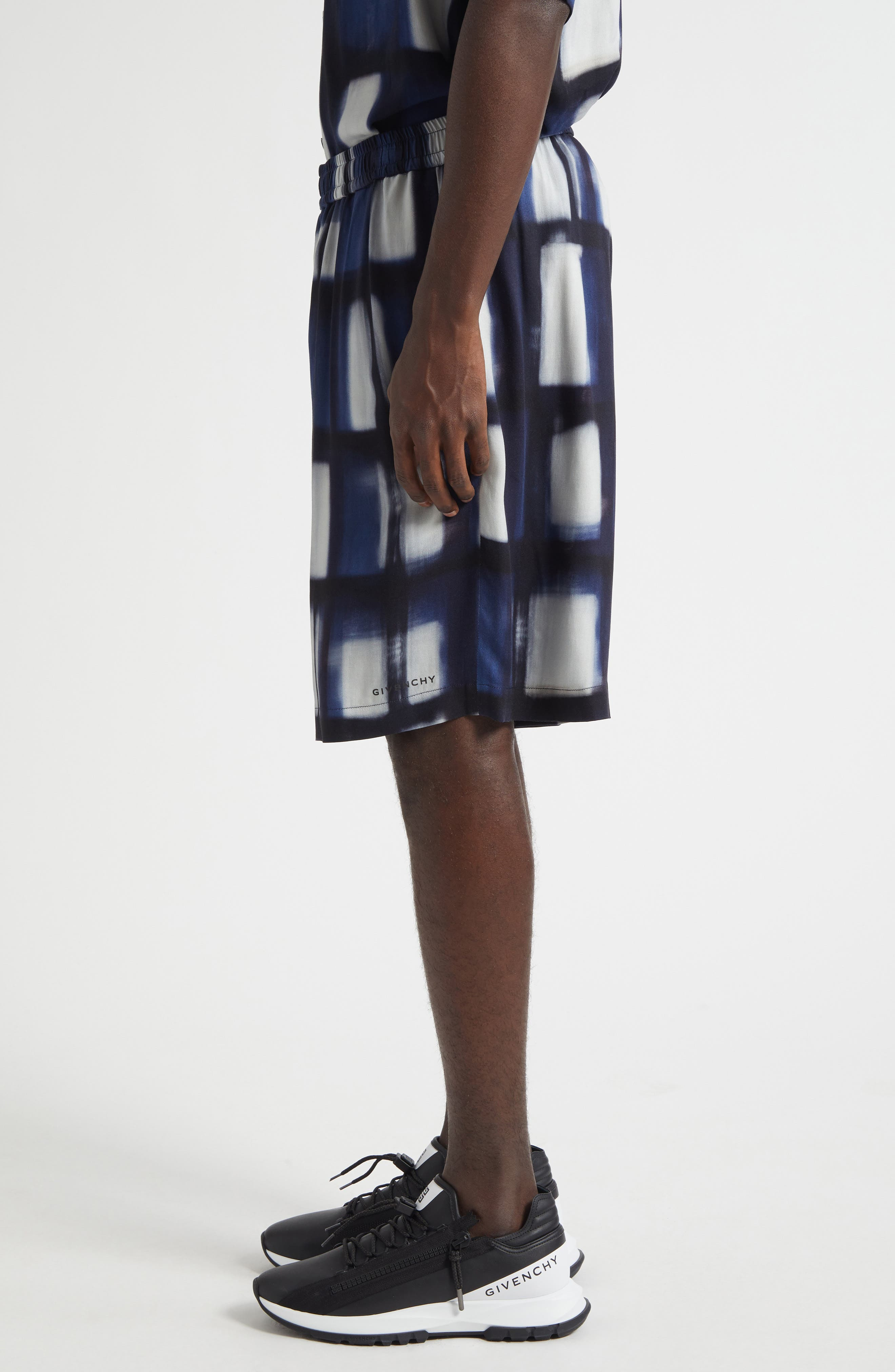 Givenchy Afternoon Light Print Elastic Waist Bermuda Shorts in Dark Blue at Nordstrom - 4