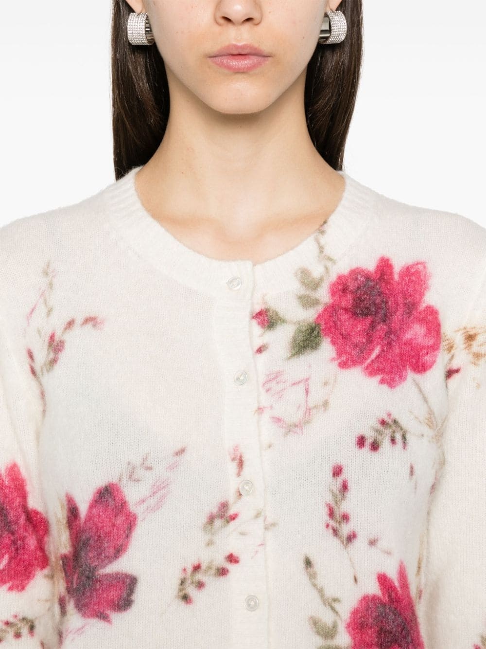 rose-print cardigan - 5