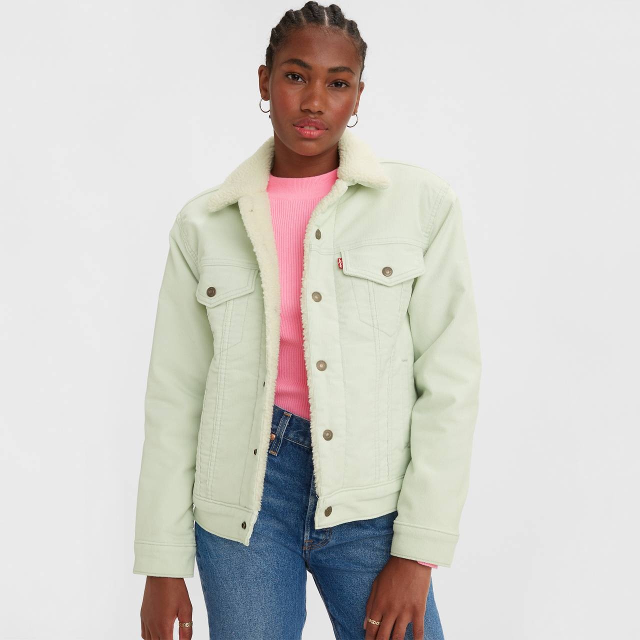 EX-BOYFRIEND CORDUROY SHERPA TRUCKER JACKET - 2