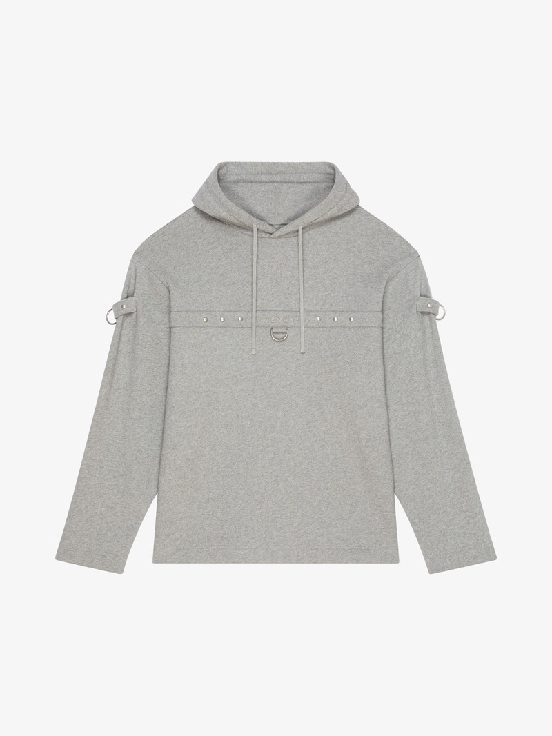 HOODIE IN FLEECE WITH METAL DETAILS 1