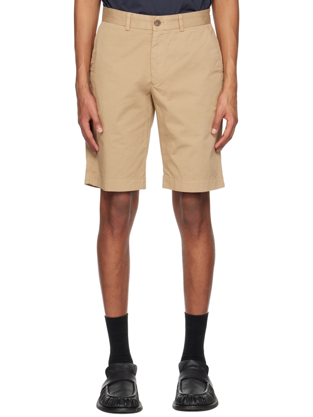 Tan Garment-Dyed Shorts - 1