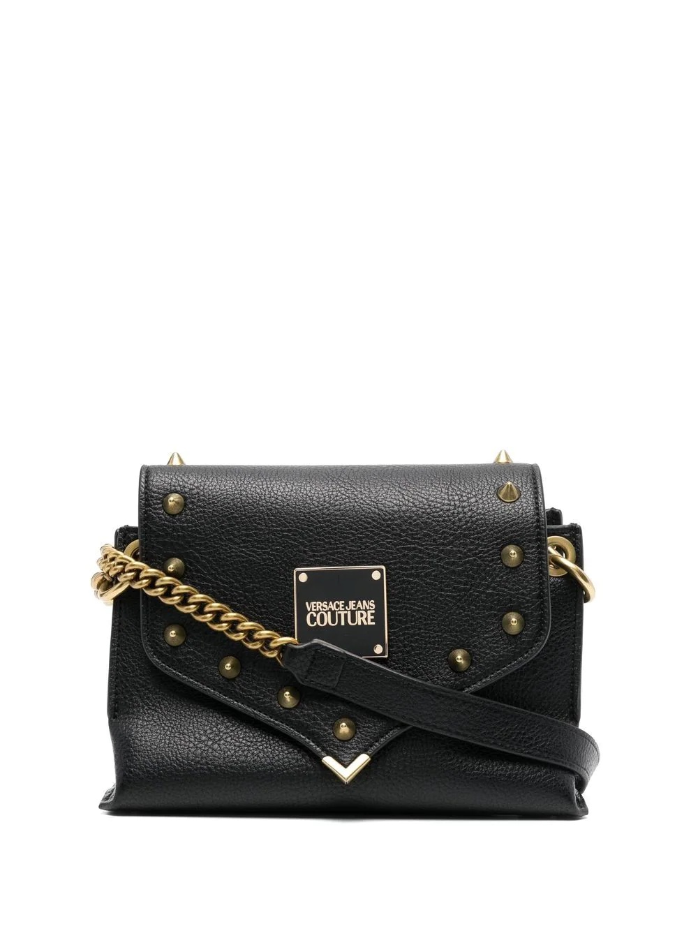 spike-studs chain-link crossbody bag - 1