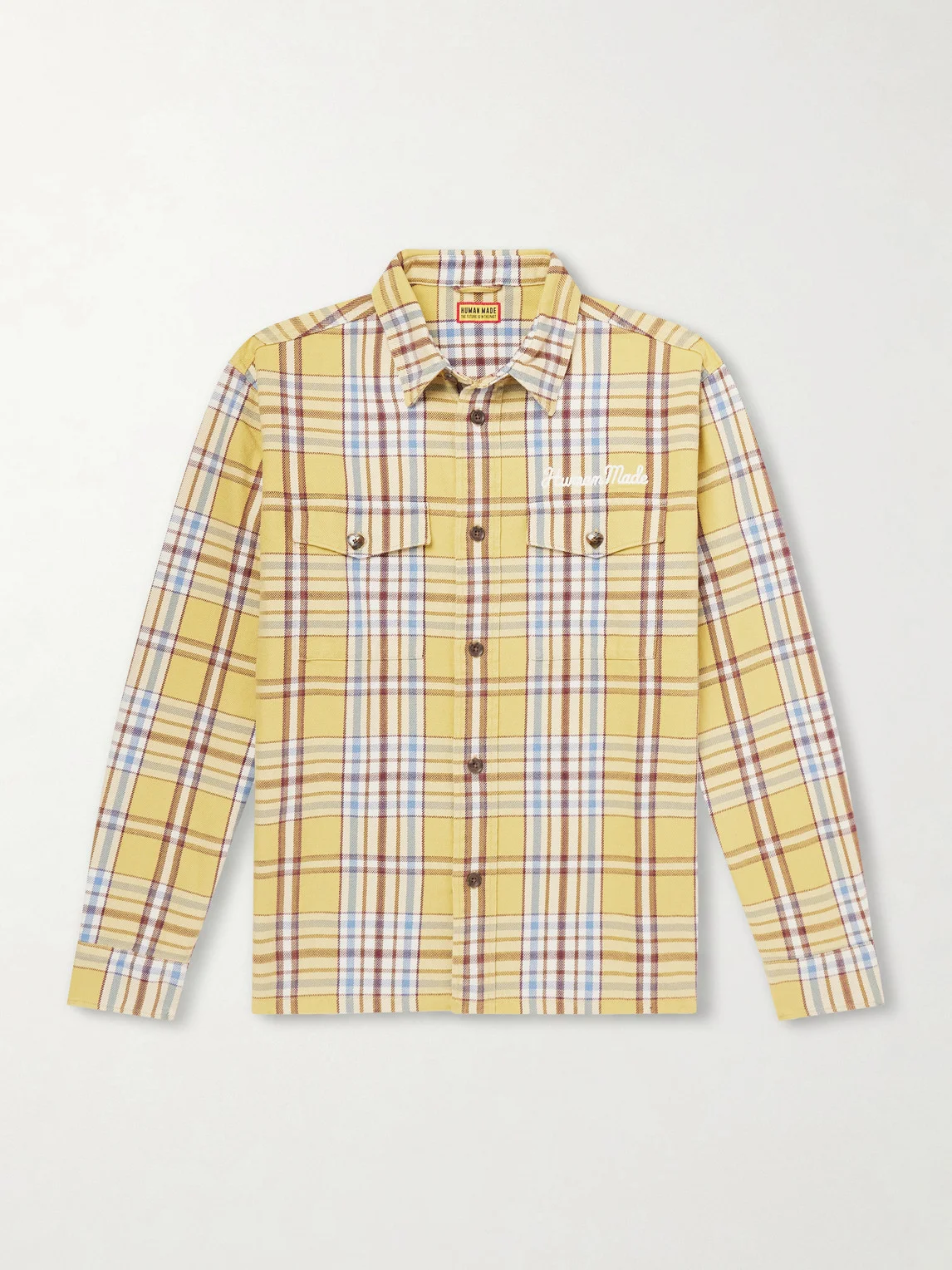 Logo-Embroidered Checked Cotton-Flannel Shirt - 1