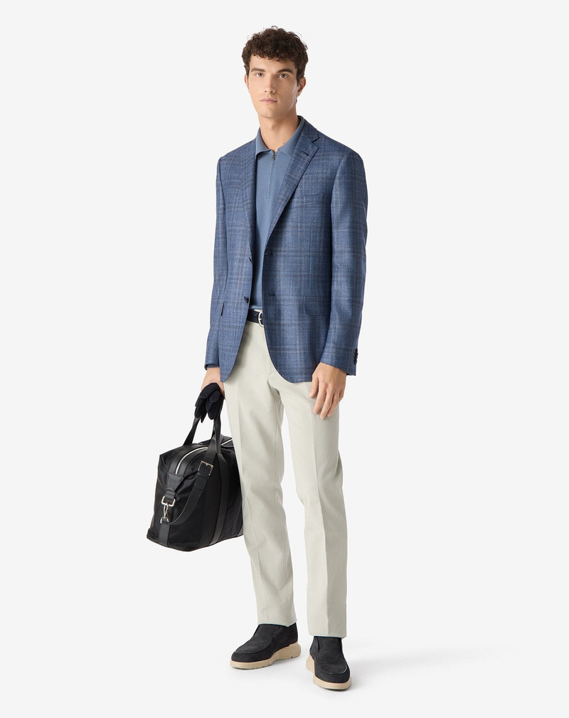 CORNELIANI Ice white stretch cotton cover trousers outlook