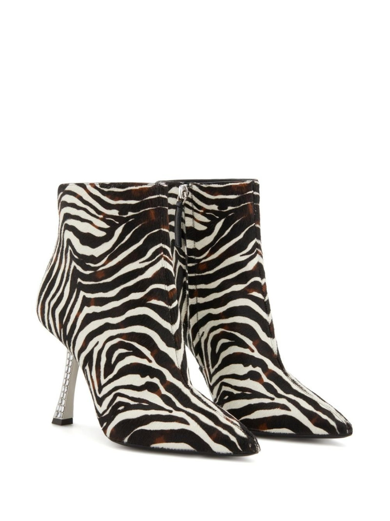 Giuseppe Zanotti Farrah Fancy 95mm zebra-print boots outlook