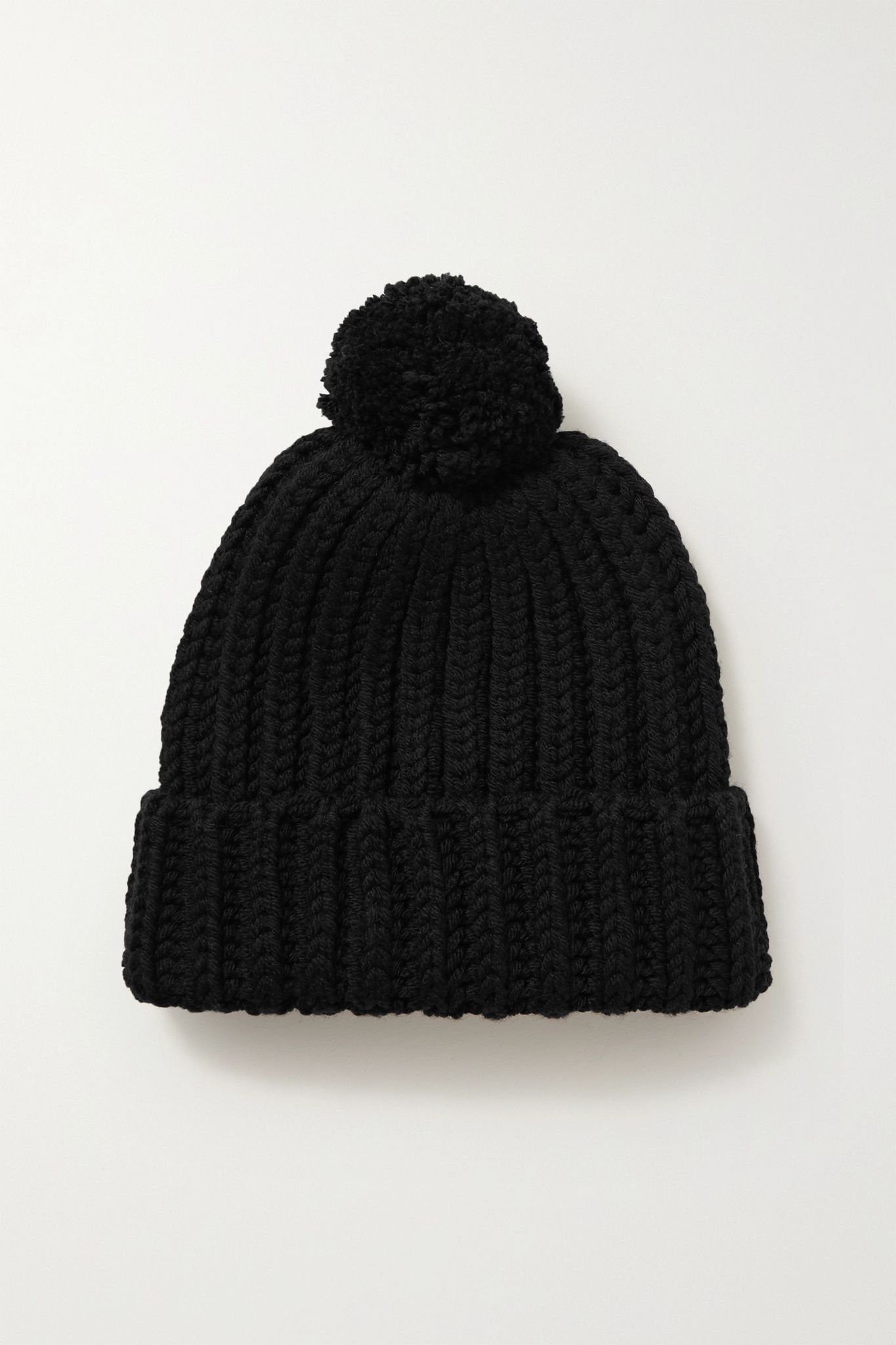 Pompom-embellished ribbed wool beanie - 3