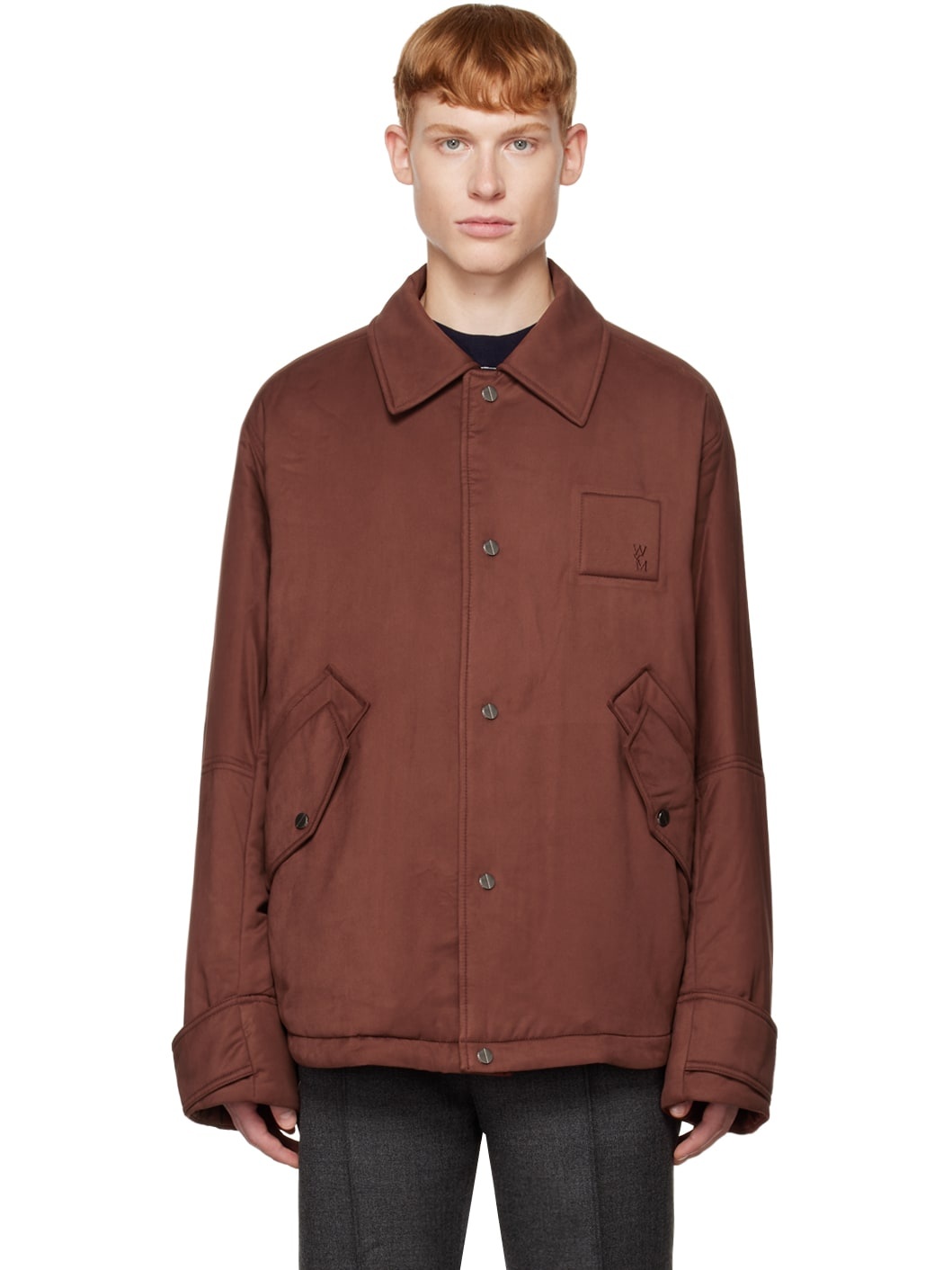 Brown Embroidered Jacket - 1