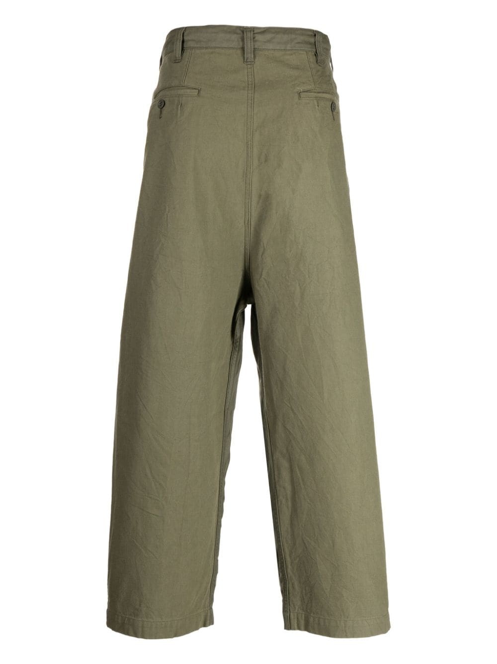 pleated cotton cropped trousers - 2