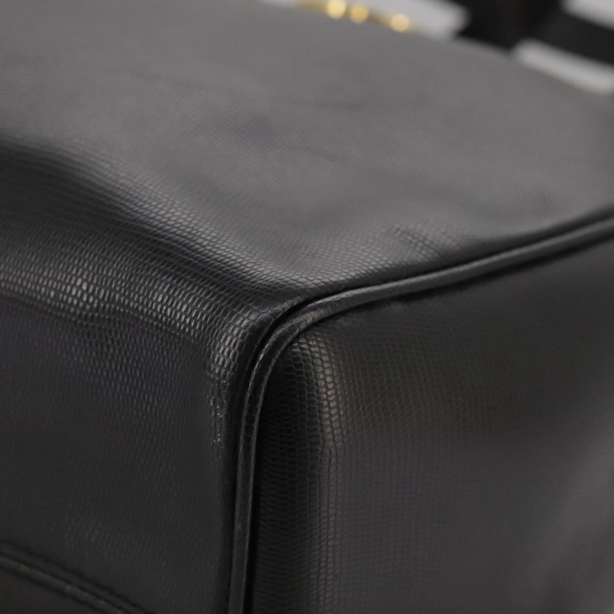 CELINE Hand Bag Leather Black Gold - 11