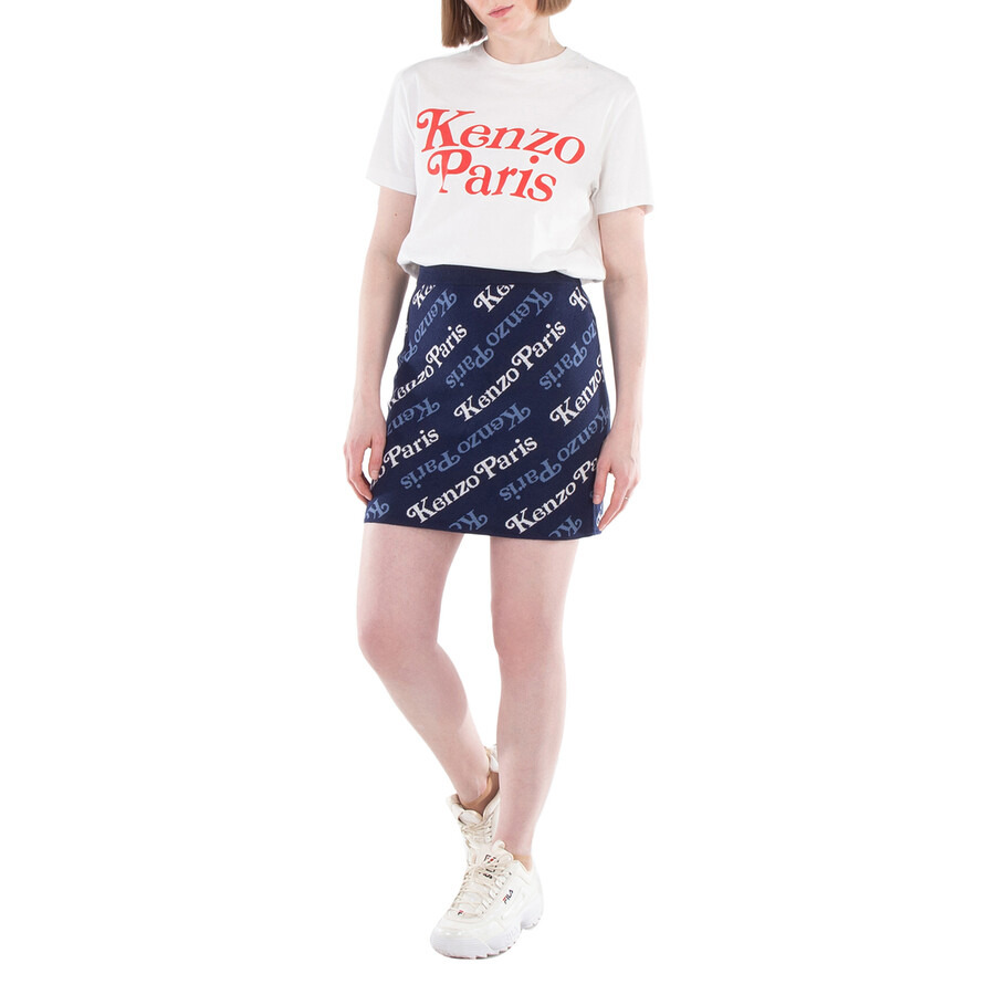 Kenzo Intarsia-Knit Logo Skirt - 4